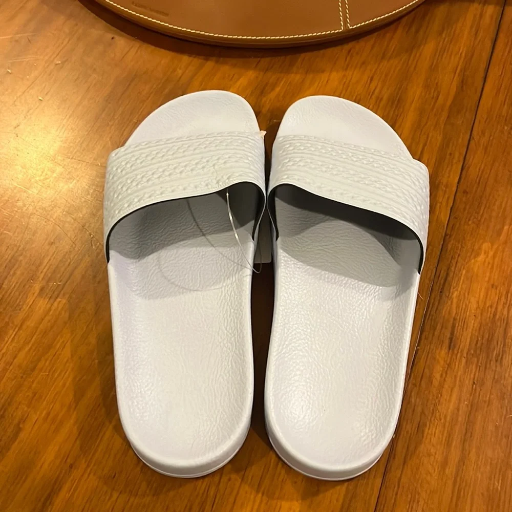 Adidas Adilette slides sandals new shoes blue flip flop Italy BA7539 Mens Size 4